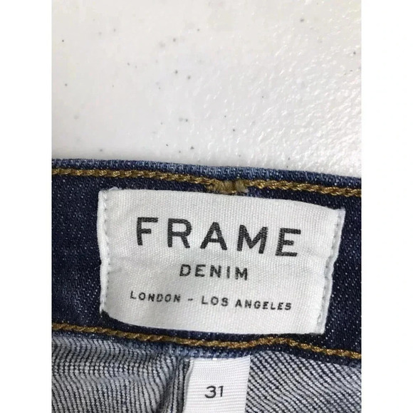 FRAME Le Garcon Size 31 Ankle Slim Boyfriend Jeans Mid Rise Distressed Crop - Picture 7 of 16